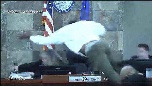 Defendant who attacked judge in wild courtroom video jailed in unrelated case