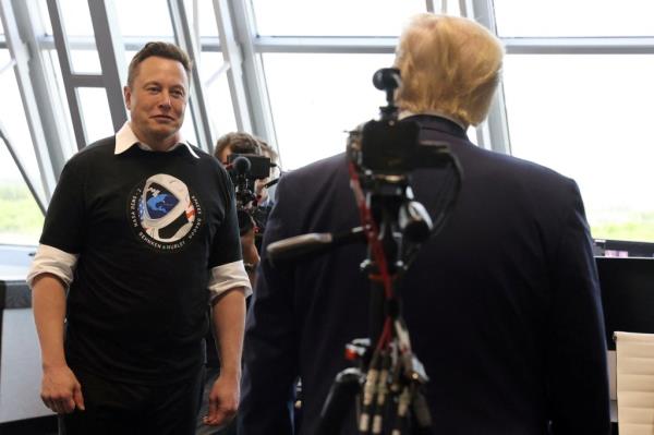 Musk (left) has endorsed Trump despite having voted for both of his opponents in the last two presidential elections.