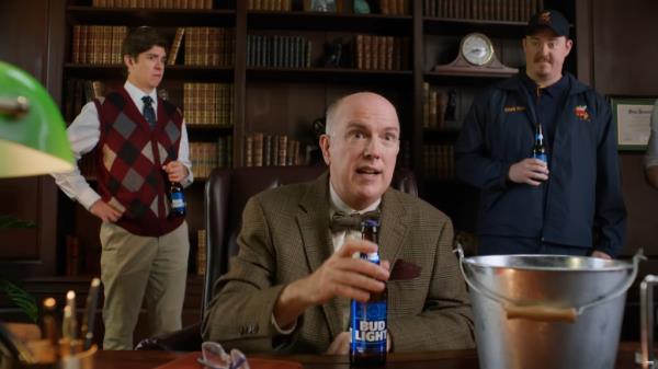Shane Gillis as a football coach in a new Bud Light ad.