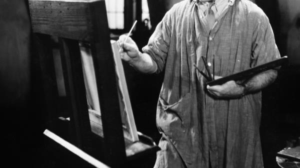artist working on painting
