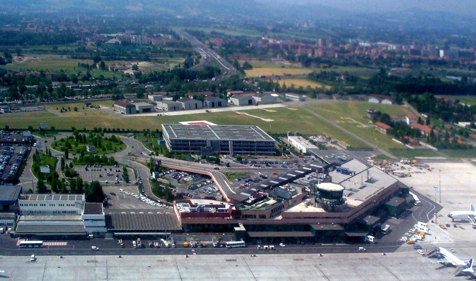 Marconi airport seen from above