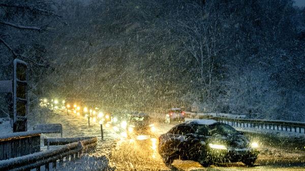 Children stuck overnight in German school as heavy snow hits northern Europe