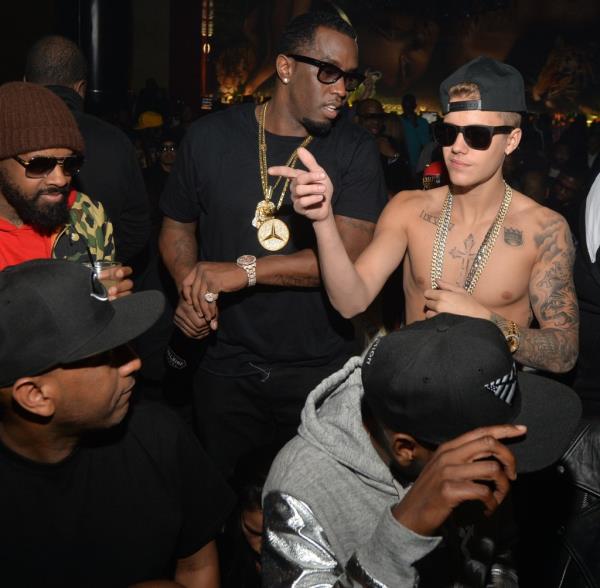 Diddy and Justin Bieber at Vanquish Lounge in Atlanta on Feb. 5, 2014