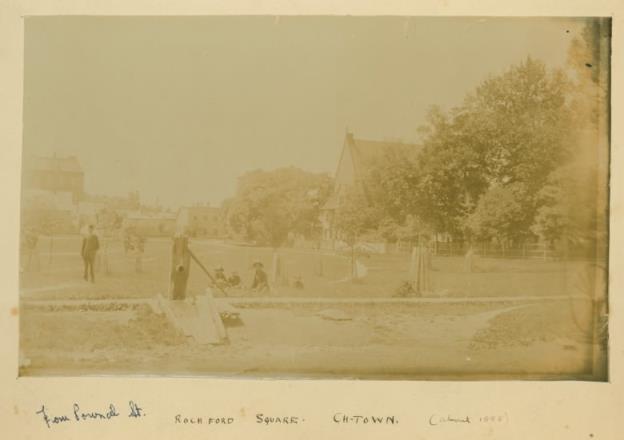 Old photo of Rochford Square in Charlottetown.