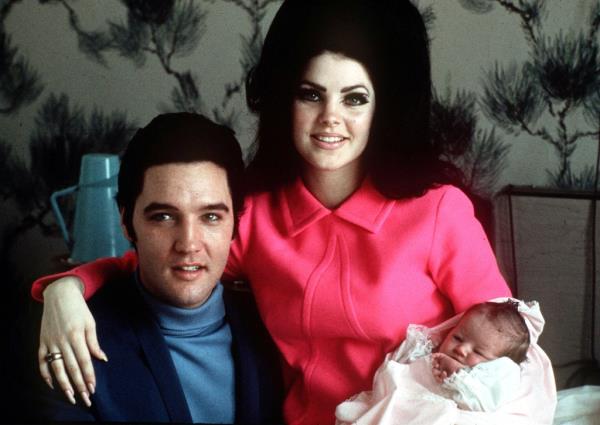 Elvis, Priscilla and Lisa Marie in 1968.