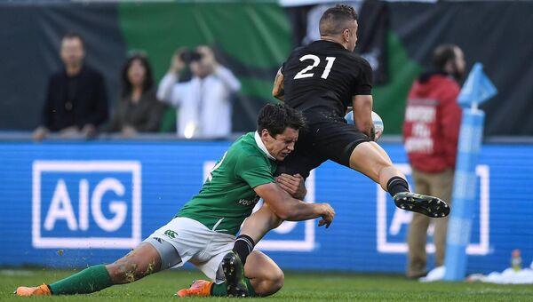 WINNING START: Debutant Joey Carbery of Ireland tackles TJ Perenara of New Zealand at Soldier Field in Chicago in 2016. Pic: Brendan Moran, Sportsfile WINNING START: Debutant Joey Carbery of Ireland tackles TJ Perenara of New Zealand at Soldier Field in Chicago in 2016. Pic: Brendan Moran, Sportsfile