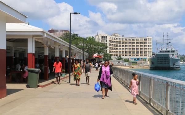 Port Vila generic - people walking at seafront