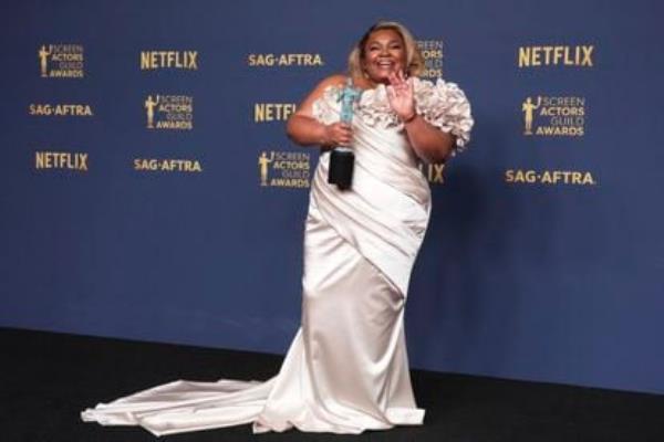 Da'Vine Joy Randolph, in the press room after winning the Screen Actors Guild Award for her role in 'The Holdovers' on February 24, 2024.