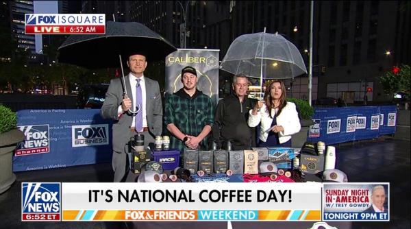 ‘Fox & Friends Weekend’ crew celebrates National Coffee Day in FOX Square