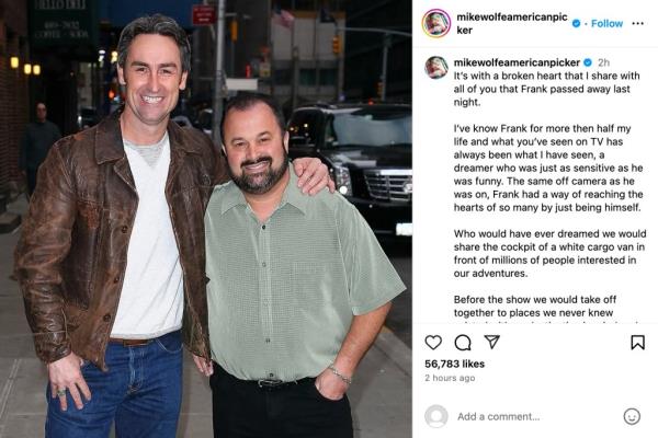Mike Wolfe tribute to Frank Fritz on Instagram.