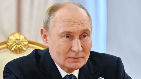 Russian President Vladimir Putin attends a meeting with Armenian Prime Minister Nikol Pashinyan on the sidelines of a summit of leaders of nations, which are members of the Commo<em></em>nwealth of Independent States (CIS), at the Kremlin in Moscow, Russia October 8, 2024. Sputnik/Kristina Kormilitsyna/Pool via REUTERS ATTENTION EDITORS - THIS IMAGE WAS PROVIDED BY A THIRD PARTY.
