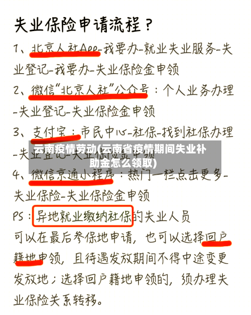 云南疫情劳动(云南省疫情期间失业补助金怎么领取)