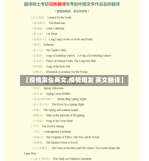 【疫情发生英文,疫情爆发 英文翻译】-第3张图片