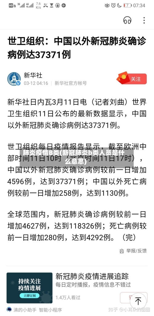 肺炎疫情B类(新冠肺炎b类人员是什么意思)