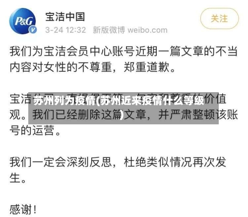 苏州列为疫情(苏州近来疫情什么等级)
