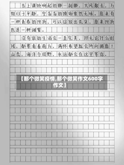 【那个微笑疫情,那个微笑作文600字作文】