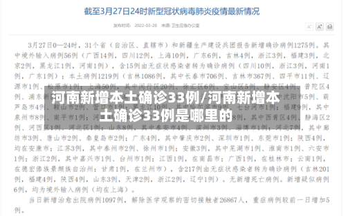 河南新增本土确诊33例/河南新增本土确诊33例是哪里的